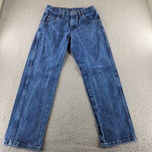 Wrangler Jeans Mens 30x30 Blue Denim Straight Leg High Rise Western Classic‎